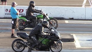 Harley vs Kawasaki Ninja  motorcycles racing [upl. by Kerrin]