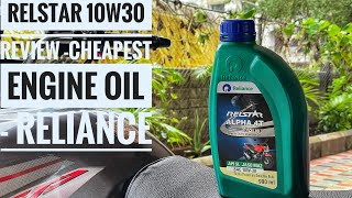 Relstar 10w30 engine oil vs castrol all synthetic 10w40  Shockingly cheap product from reliance [upl. by Latsyk]