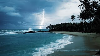 Rain Thunder amp Ocean Sounds  White Noise for Sleep or Studying  10 Hours [upl. by Aronos]