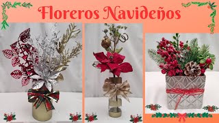 3 IDEAS PARA HACER FLOREROS NAVIDEÑOS [upl. by Akenom]