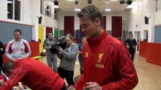 PerfectMatch Mignolet and Aspas visit the Royal School of the Blind [upl. by Nahtnamas]