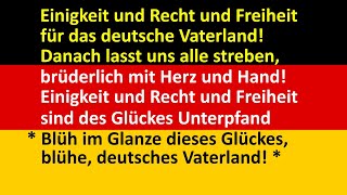 Die deutsche Nationalhymne mit Gesang und Text Chor [upl. by Royal984]