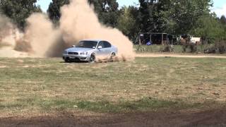 Subaru Legacy RS30 powerslide in paddock [upl. by Ardiedak]