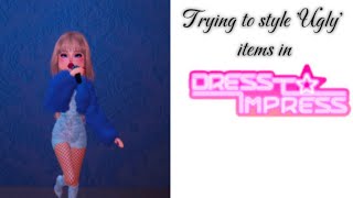 Styling ugly DTI items  dresstoimpress dti roblox [upl. by Islean681]