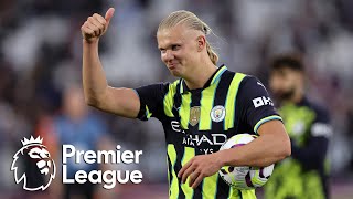 Erling Haalands hattrick for Manchester City v West Ham United  Premier League  NBC Sports [upl. by Sibelle581]