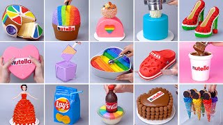 1000 Oddly Satisfying Rainbow Cake Decorating Compilation  So Yummy Chocolate Cake Hacks Tutorials [upl. by Kolosick618]