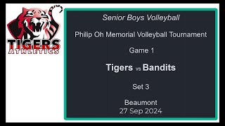 Game 1 Set 3  Tigers vs Bandits 27Sep2024 [upl. by Audras]