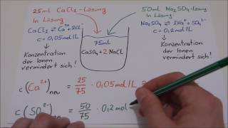 Beispiel 1 Löslichkeitsprodukt vs Ionenprodukt Kommt es zur Fällung [upl. by Antonino]