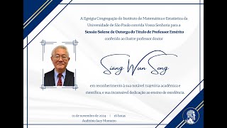 Professor Emérito conferido ao Prof Dr Siang Wun Song [upl. by Llerraf610]