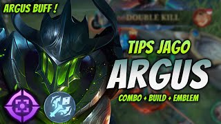 CARA MAIN ARGUS BUFF  BUILD amp EMBLEM ARGUS TERBARU 2024   ARGUS EXP LANE GAMEPLAY [upl. by Atilek768]