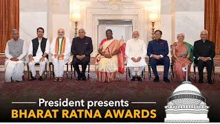 President Droupadi Murmu presents Bharat Ratna Awards at Rashtrapati Bhavan [upl. by Euhc105]