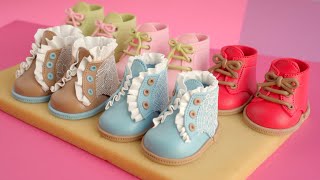 How to Make Fondant Baby Boots Cake Toppers  Cake Topper Tutorial [upl. by Kelwin]