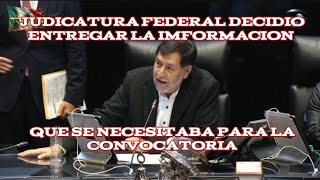 JUDICATURA FEDERAL DECIDIO ENTREGAR LA IMFORMACION QUE SE NECESITABA PARA LA CONVOCATORIA [upl. by Rodd621]