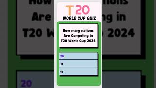 T20 World Cup Quiz cricket cricketlover t20worldcup t20 [upl. by Ruenhs]