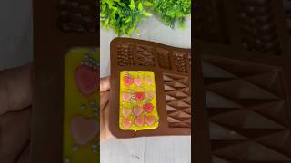 Yellow 💛pink heart chocolate making For Mom🤤😋youtubeshorts chocolate lovetrending [upl. by Ardnnek]