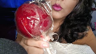 ASMR comiendo manzana forrada de chamoy [upl. by Lorine985]