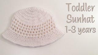 Easy Crochet Toddler Sunhat  Easy Child Sunhat  Crochet Child Hat Beginner Friendly [upl. by Nnylg538]