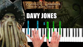 Pirates of the Caribbean  Davy Jones Theme  Piano Cover amp Tutorial [upl. by Cardie]