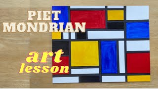 Create Bold Piet Mondrian Art  Easy [upl. by Suilenrac]