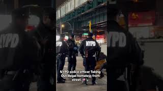 NYPD Officer taking action against illegal homeless 🗽🇺🇸 youtubeshortsviralnyc [upl. by Narahs]