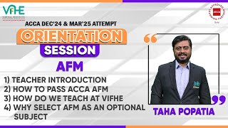 ACCA AFM  Why select AFM as an Optional Subject  Orientation Session For Dec 24 amp Mar25 Attempt [upl. by Hong]