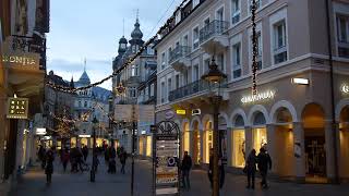 D BadenBaden Germany Sights and Sounds from the City Center December 2017 [upl. by Ayifas]