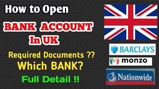 How To Open Bank Account In UK  Open Online Bank  Physical Bank [upl. by Zetta]