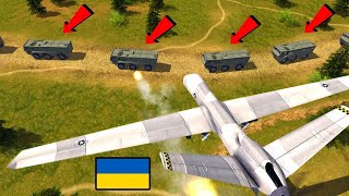 Ukrainian UAV MQ 9 Reaper destroyed a military convoy MOWAS2 Battle Simulation [upl. by Akiv]