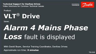 VLT® Drives Alarm 4 Mains Phase Loss is displayed [upl. by Corydon]