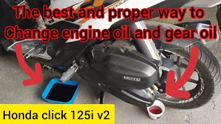 Honda click 125i150i v1v2v3 change engine oil and gear oil easy tutorial 2024 [upl. by Faux]