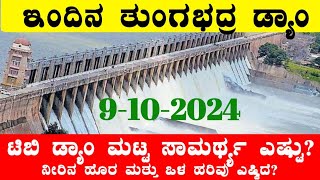 9102024 Today Tungabhadra Dam water level ತುಂಗಭದ್ರ ಡ್ಯಾಂ ನೀರಿನ ಮಟ್ಟ ಎಷ್ಟು‎‎ BealertJob TBDam [upl. by Hsitirb946]