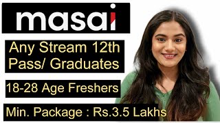 Masai School Job Opportunity all 12th Pass amp Graduate Freshers all stream [upl. by Nossah]