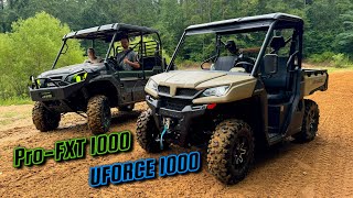 2024 CFMOTO UFORCE 1000 vs Kawasaki Mule Pro FXT 1000 LE Trail Riding [upl. by Etnod]