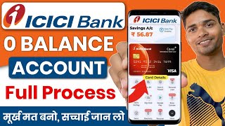 icici zero balance account opening online  how to open icici bank account online  2024 [upl. by Toddie126]