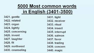 5000 Most common words in English 34013500 [upl. by Yenettirb912]