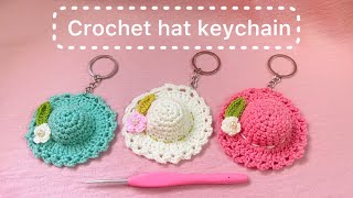 Crochet hat keychaincrochet hat [upl. by Aleekat53]