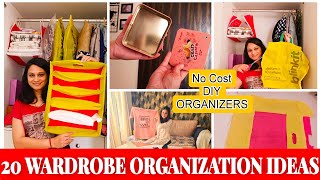 20 WARDROBE ORGANIZATION HACKS  NO COST Wardrobe Organisation Ideas SPACE SAVING IDEAS [upl. by Namie]