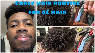 Men’s Curly hair routine for 4C hair [upl. by Eiloj]