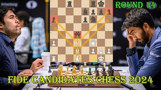 EXPERIENCE Hikaru Nakamura vs Gukesh  FIDE Candidates Chess 2024  R14 [upl. by Kimmy]