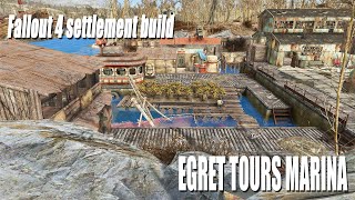 Fallout 4 Egret Tours Marina settlement build [upl. by Stock]