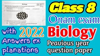 class 8 Biology Onam exam question paper  Biology Onam exam previous year question with answer [upl. by Adnawt62]