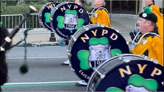 NYPD Emerald Society Bagpipes and Drums Band St Patrick’s Day NYC 2024 [upl. by Floris]