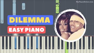 Dilemma  Piano Tutorial  Easy Song for Piano  Nelly [upl. by Assirehc]