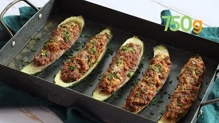 Recette des courgettes farcies au boeuf et ciboulette  750g [upl. by Dionis]