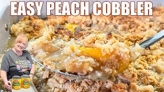 EASY PEACH COBBLER A Summertime Delicious Dessert [upl. by Louanne]