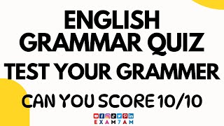 Mixed English Grammar Quiz CAN YOU SCORE 1010 [upl. by Jerrold134]