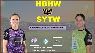 HBHW vs SYTW 4th T20 Match pitch report  Bellerive Oval Hobart Pitch report  Hobart vs Sydney [upl. by Jodi]