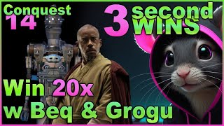 Conquest 14  Global Feat in 3 SECONDs  Win w Beq amp Grogu surviving  Sector 1 Bonus Node w Dash [upl. by Lally]