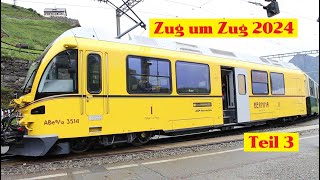 Zug um Zug 2024 Teil 3  Betriebsalltag bei der Rhätischen Bahn  Ahnenzug amp Kessler Zwillinge [upl. by Selden]