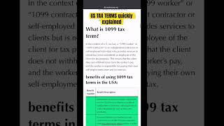 US TAX TERMS quickly explained corptocorp w2 1099 tax usa usstaffing jobs ajobscience [upl. by Aleris356]